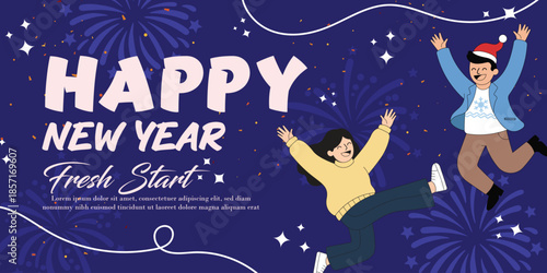 Happy new year vector design template