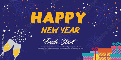 Happy new year vector design template