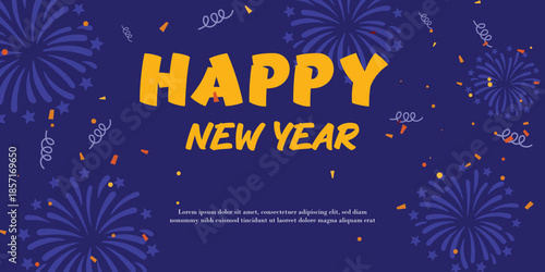 Happy new year vector design template