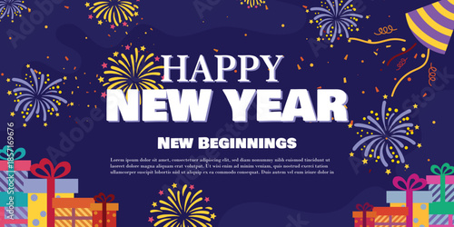 Happy new year vector design template