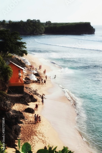 The beauty of a white sand beach in Bali