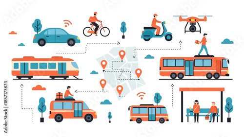 Smart City Transportation Network - Diverse Vehicles and Delivery Drone