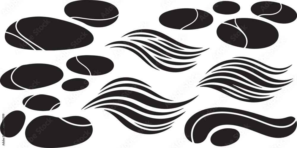 Fototapeta premium Abstract black shapes on white background
