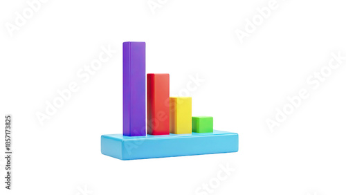 Free Download 3D Colorful bar chart transparent background - GFXLoad