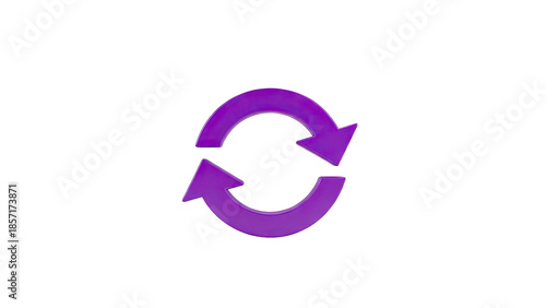 Purple refresh arrows icon on transparent background