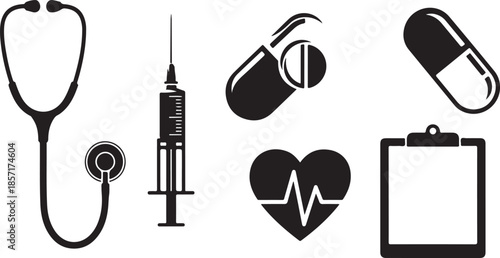 Medical icons set for healthcare professionals