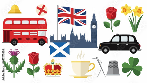 United Kingdom Symbols Collection: Icons of British Culture and Icons