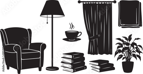 Cozy reading nook with comfortable chair