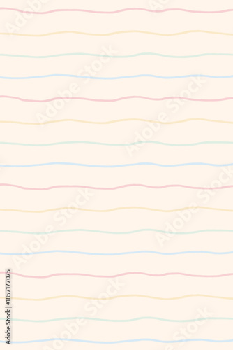 幼稚園・保育園向け やさしい細かめ横波線背景
Fine Hand-Drawn Wave Line Background for Kindergarten