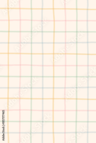 幼稚園・保育園向け やさしい手書きチェック背景
Soft Hand-Drawn Check Pattern for Kindergarten