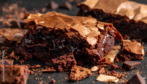 Decadent Fudgy Chocolate Brownie with a Crackly Crust