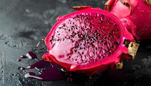 Fresh Dragon Fruit Showing Vibrant Pink Flesh