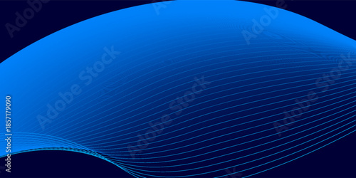 Flowing dark blue curve shape with soft gradient vector abstract background, relaxing and tranquil art, can illustrate health medical or sound of music.