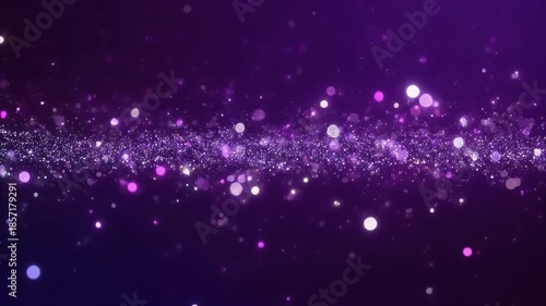Purple bokeh background with floating particles, shimmering with light