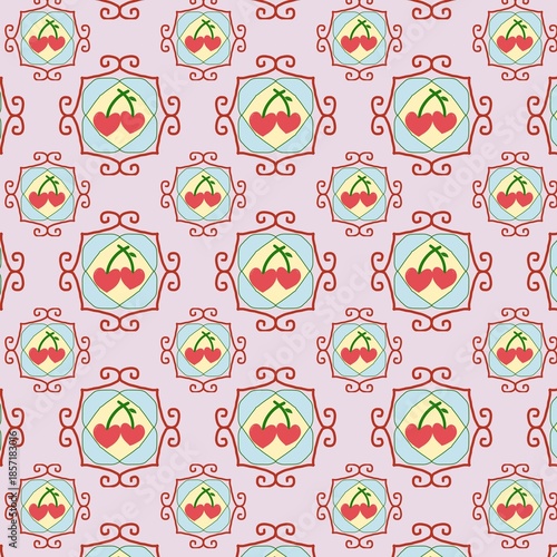 Cherry Heart Seamless Pattern