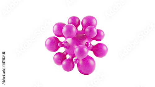 3D Pink virus particle on transparent background