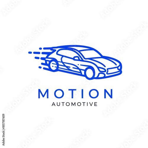 Blue Car Logo Design for Automotive.
