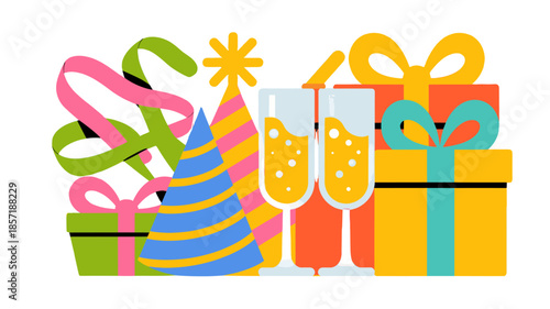 Festive decorations arranged for celebratory event.