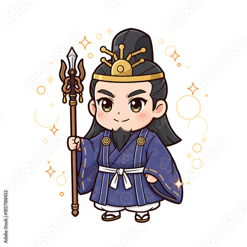 Cute Chibi Izanagi Japanese Creator God Vector