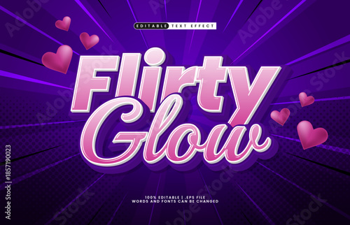 flirty glow editable text effect for romantic posters, social media, and love quotes