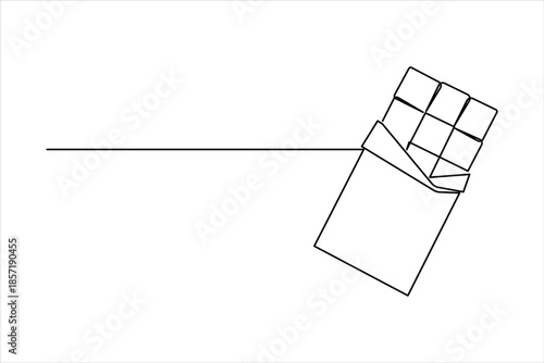 World Chocolate Day. One continuous line art drawing of chocolate design vector illustration
