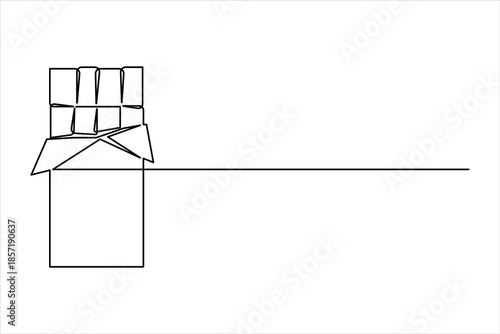 World Chocolate Day. One continuous line art drawing of chocolate design vector illustration

