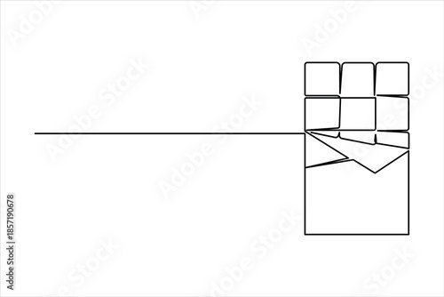 World Chocolate Day. One continuous line art drawing of chocolate design vector illustration
