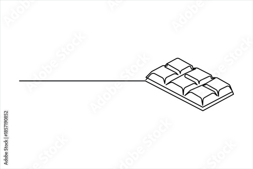 World Chocolate Day. One continuous line art drawing of chocolate design vector illustration
