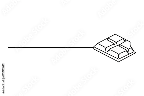 World Chocolate Day. One continuous line art drawing of chocolate design vector illustration
