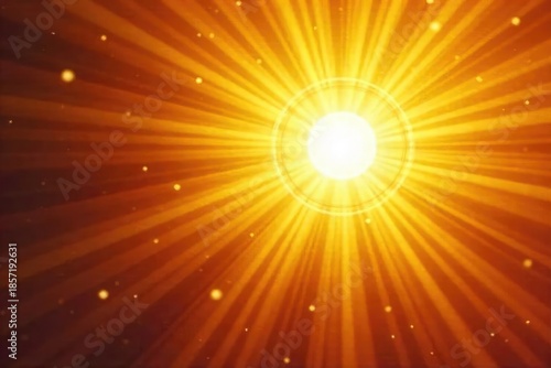 Close-up of a golden sunburst emanating warmth and light, symbolic of spiritual enlightenment and divine connection , yoga, spirituality, light