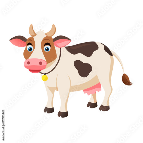 A Beautiful cow vector illustration. Ready for animation moral stories, made by adobe illustrator and ready for animate cc.
