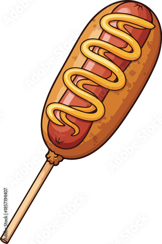 Hot Dog with Mustard on a Stick