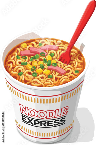 Steaming Hot Noodle Soup in a Cup