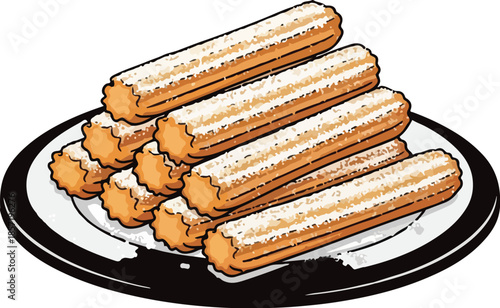 Delicious Eclairs on a Plate