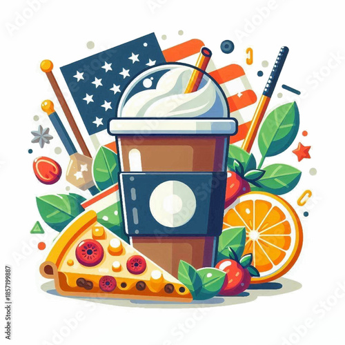 Coffee Cup with Whipped Cream Topping.