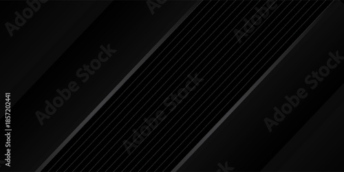Black background design. Modern wavy line pattern (guilloche curves) in monochrome colors. Premium stripe texture for banner, business backdrop.