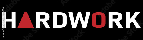 “Hard Work” text presented in a clean, minimalist typography style on a solid background.