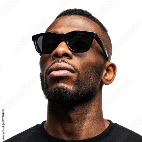 Man in black sunglasses posing outdoors urban setting portrait photography close-up