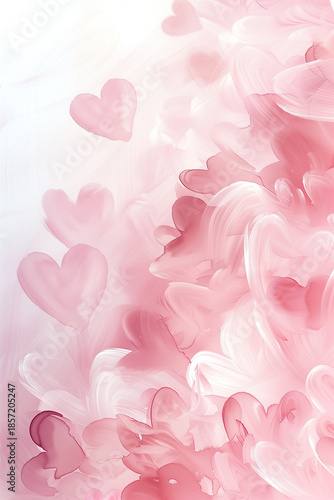 Wallpaper Mural  Romantic hand-drawn hearts on a pink background for valentines day Torontodigital.ca