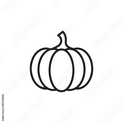 Pumpkin - squash for Halloween or Thanksgiving line art icon for apps and websites
