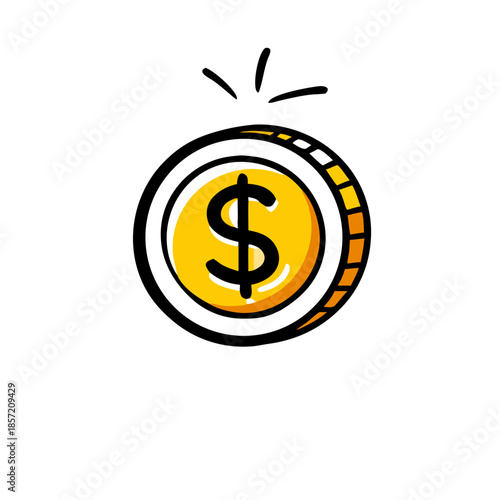 Playful cartoon dollar coin with sparkles — perfect for finance blogs, savings challenges, reward programs, and fun marketing content celebrating money growth, success, and financial wins.

