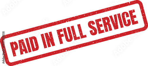 Red grunge rubber stamp mark indicating a completed payment for services rendered, tilted for a dynamic look
