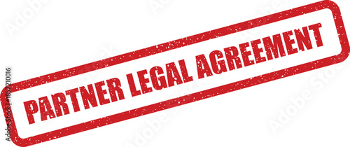 Red grunge rubber stamp mark with Partner Legal Agreement text for official document validation