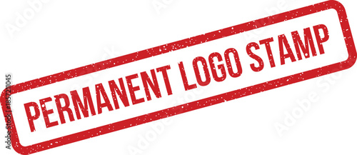 Red rectangular grunge style stamp with Permanent Logo Stamp text for official brand endorsement