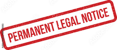 Red rectangular rubber stamp effect with distressed texture indicating a permanent legal notice for official documents