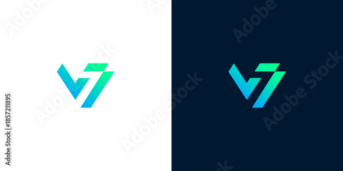 V7 Logo Design Inspiration Modern Minimalist Geometric Letter Mark for Brands