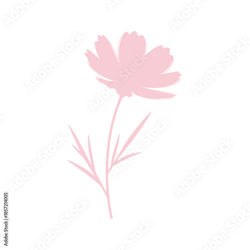Konstfotografi Simple pink flower silhouette on a white background