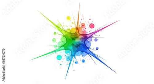 Abstract colorful paint splash on white background
