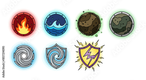 Diverse Elemental and Power Symbols for Game UI and Fantasy Design