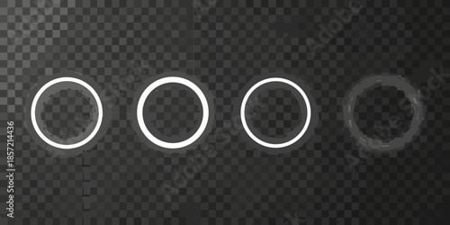 Four concentric rings with decreasing opacity on a transparent background